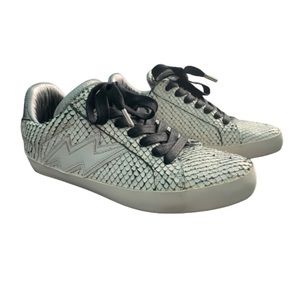 Zadig & Voltaire Keith Sneaker Leather Snakeskin Texture Size 38 (7.5)
